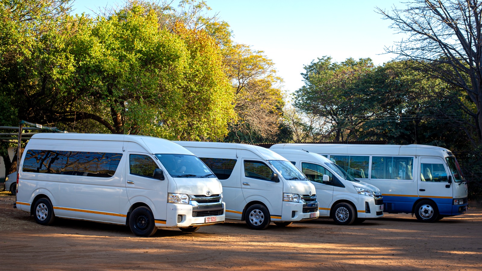 Comfortable transfer vehicle in Victoria Falls